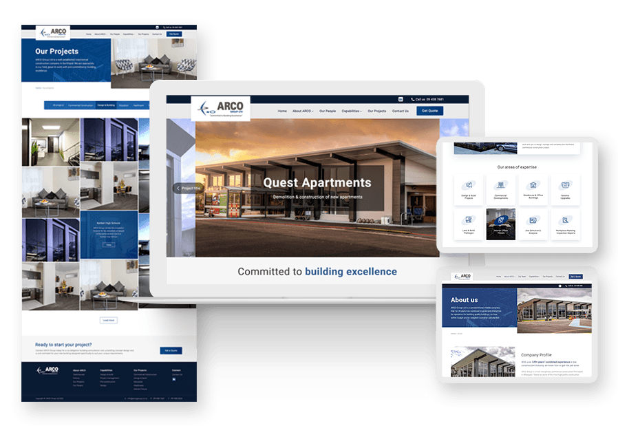 Evolben Agency created the website for construction company ARCO to present their services